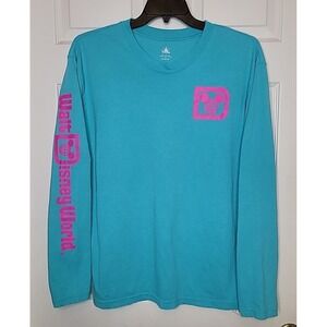 Walt Disney World Turquoise & Pink Long Sleeve Unisex Shirt Size XL Mickey Mouse